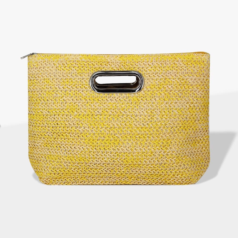 Top Handle Straw Clutch - Picture 2 of 3